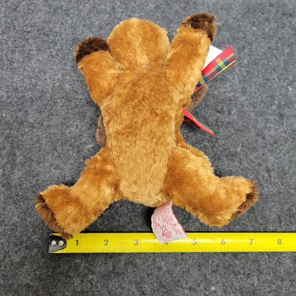 🌴3/$15🌴 Mookie the Christmas Moose 🫎  wearing plaid scarf RUSS vintage - Picture 11 of 12